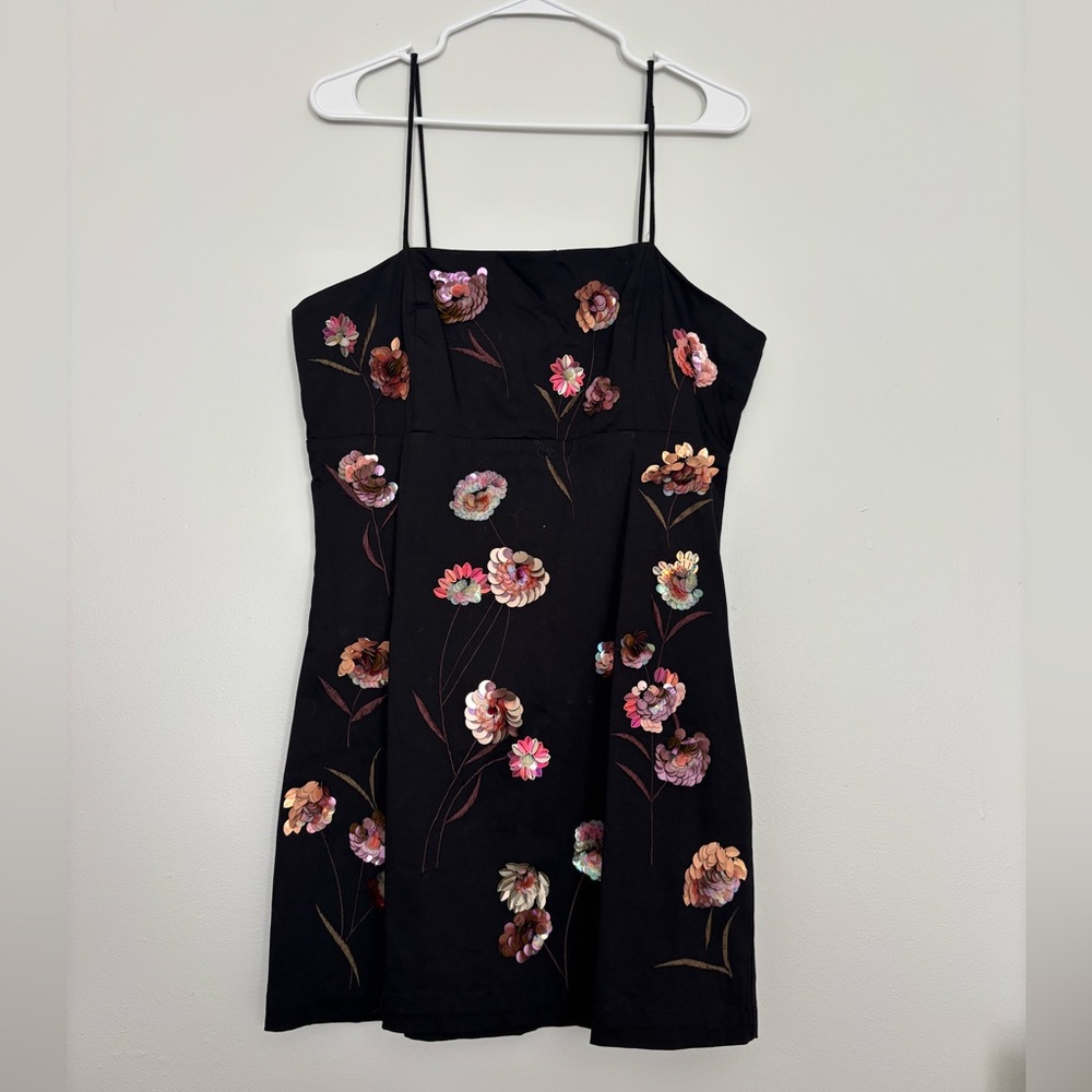 NWT Anthropologie Floral Black Dress